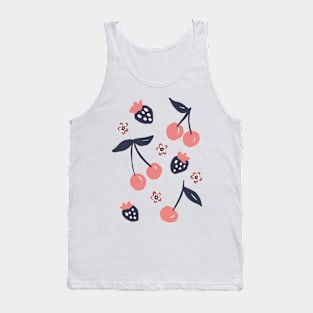 Fun retro summer berry mix cherry and strawberry Tank Top